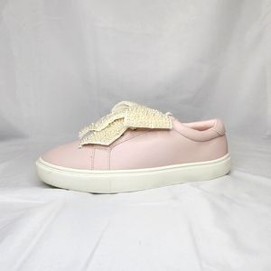 I.N.C. Chloe Light Pink Pearl Bow Lace-Up Sneakers | Big Girls Size 5